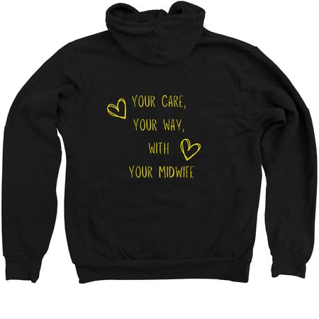 Your Care, Your Way-Zip Up, a Black Zip Up Hoodie (back-view)