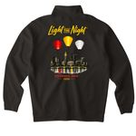 The James Warriors, a Black Midweight Quarter Zip Pullover (back-view)