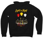 The James Warriors, a Black Premium Pullover Hoodie (back-view)