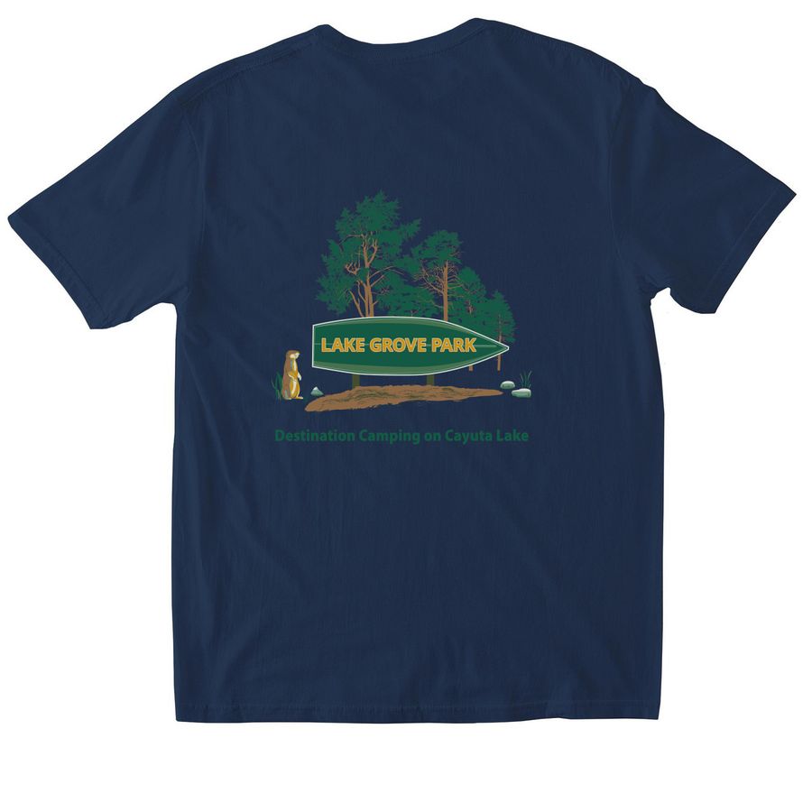 Lake Grove Park, a Navy Softstyle Cotton Tee (back-view)
