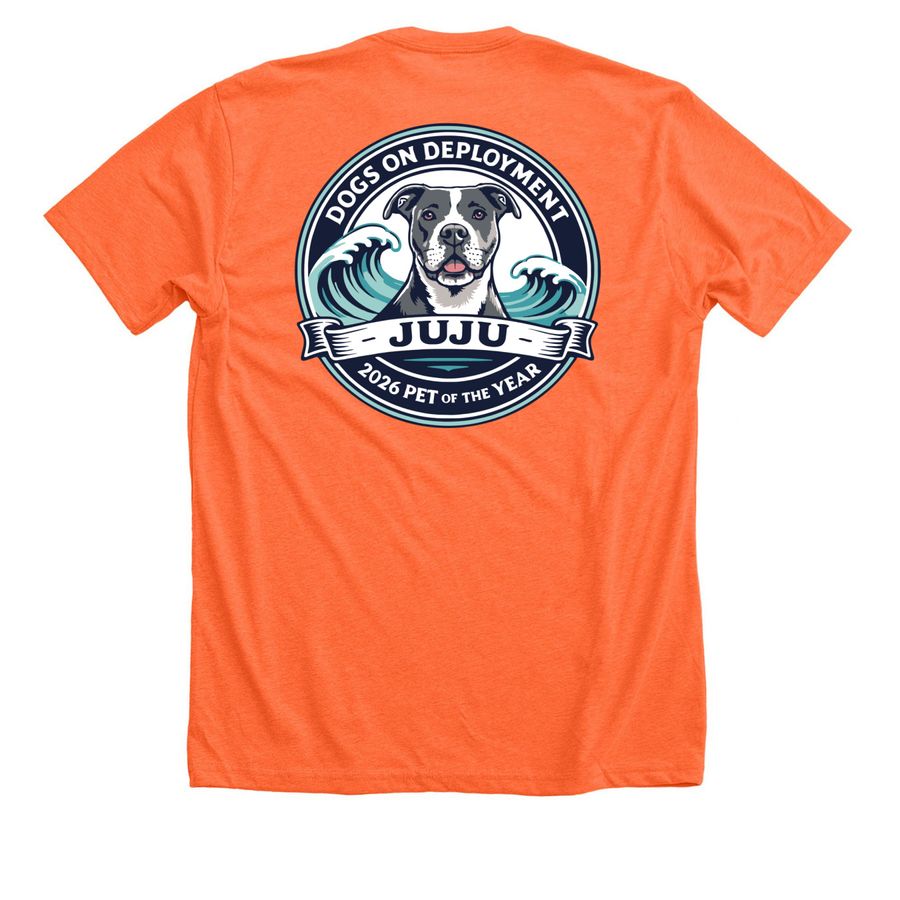 2026 DoD Mascot, Juju, a Heather Orange Premium Unisex Tee