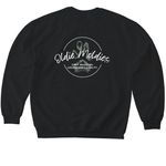 Oldie Moldies, a Black Softstyle Crewneck Sweatshirt (back-view)