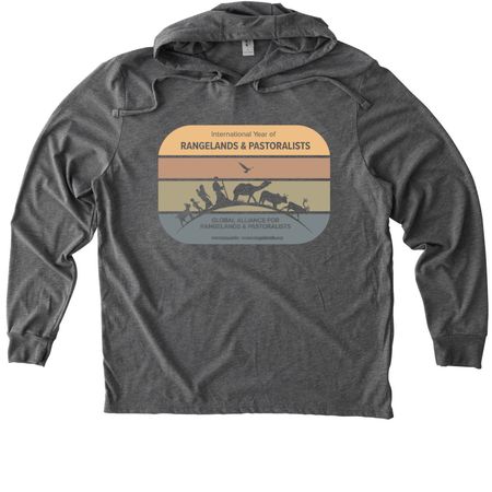 Rangelands & Pastoralists! Vintage print, a Aluminum Grey Allmade Eco Triblend Hoodie Tee