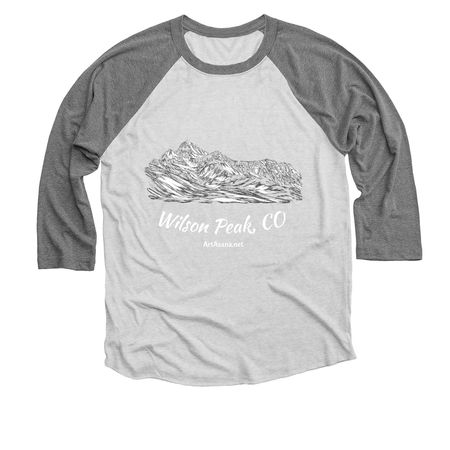 Wilson Peak, CO, a Premium Heather and Heather White 3/4 Sleeve Baseball Tee