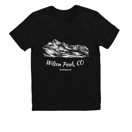 Wilson Peak, CO, a Deep Black Allmade Youth Eco Triblend Tee