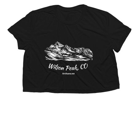 Wilson Peak, CO, a Black Women?s Flowy Cropped Tee