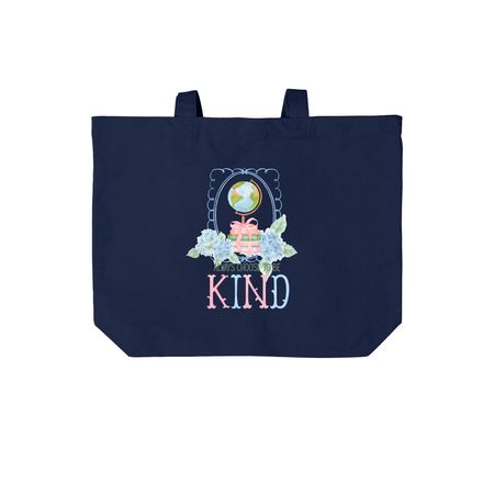 Be Kind, tote, a River Blue Navy Cotton Canvas Tote Bag