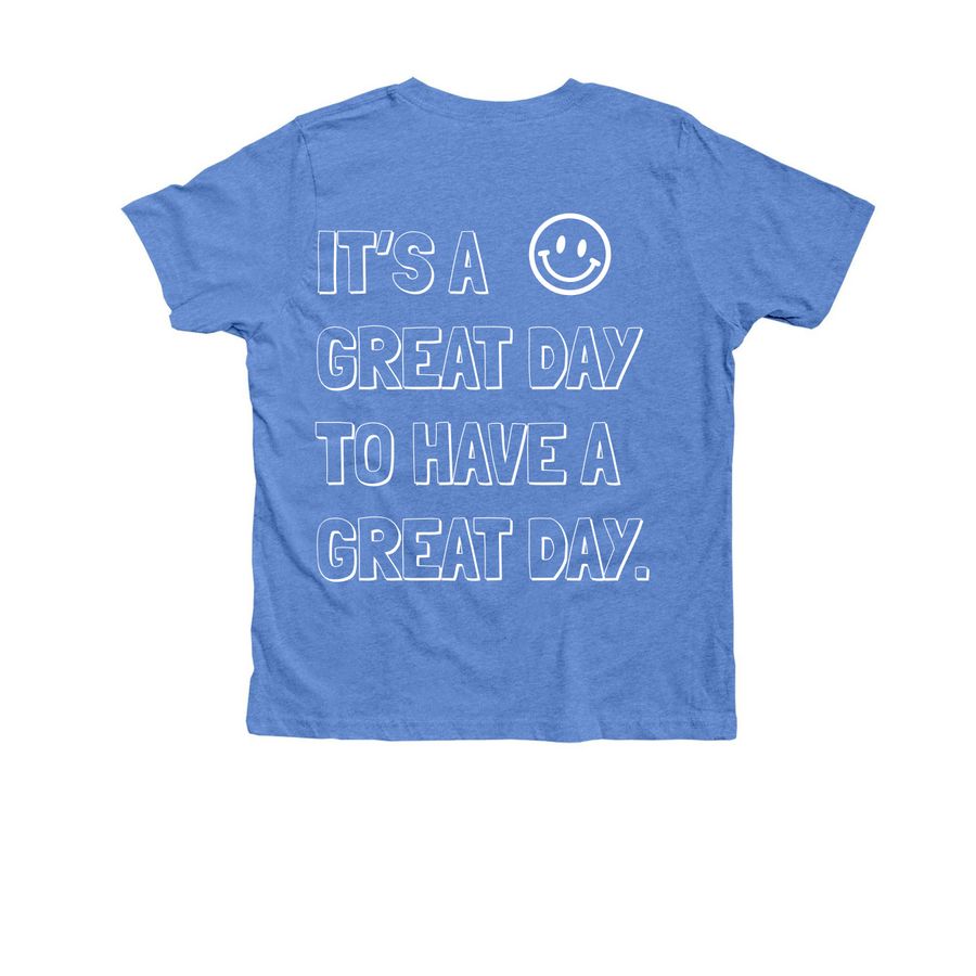 Youth T-shirts, Hoodies & Crew Necks, a Heather Columbia Blue Premium Youth Tee (back-view)