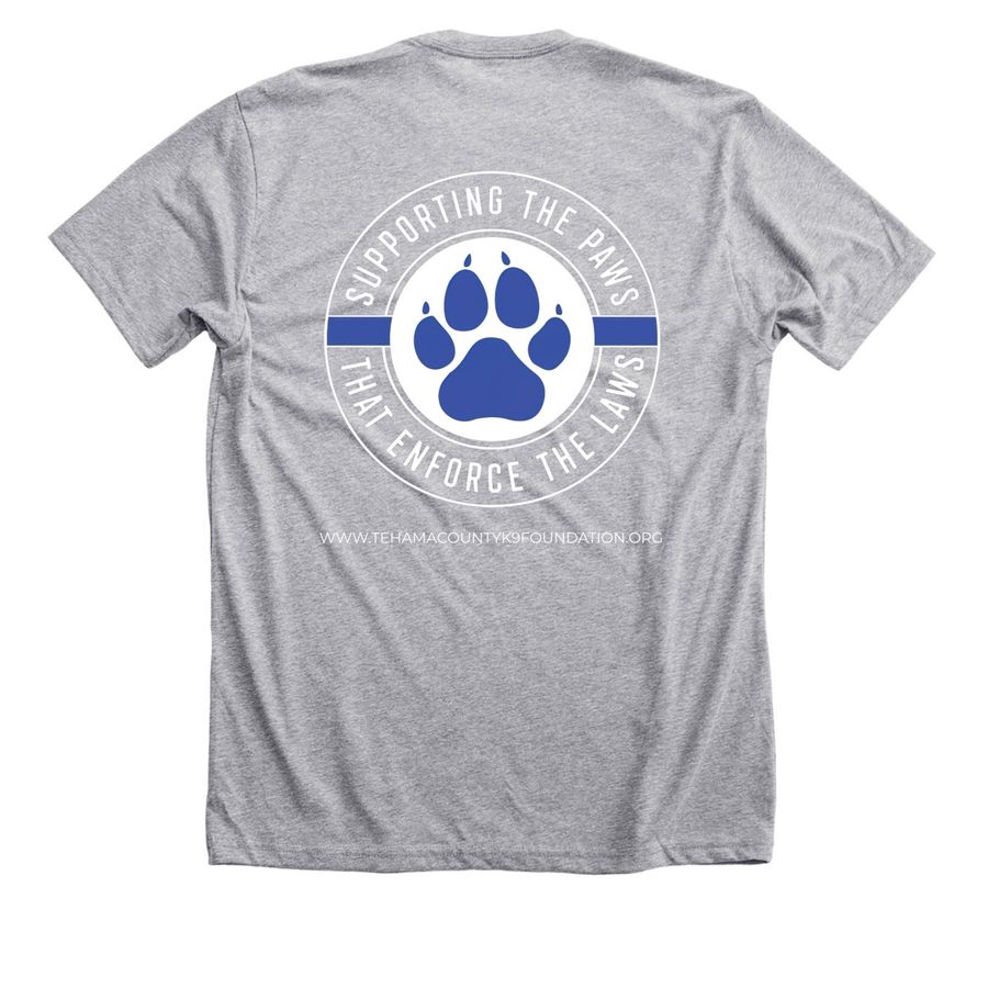 Tehama Co K9 Foundation&nbsp;, a Athletic Heather Premium Unisex Tee (back-view)