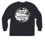 Moon Joy, a Black Comfort Colors Long Sleeve Pocket Tee (back-view)