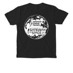 Moon Joy, a Black Comfort Colors Pocket Tee (back-view)