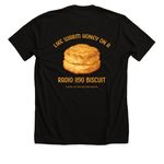 Radio 1190 Biscuit - Flatiron Two Tone, a Solid Black Blend Premium Unisex Tee (back-view)