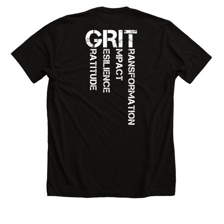 Grit2Greatness Endurance, a Solid Black Blend Premium Unisex Tee (back-view)