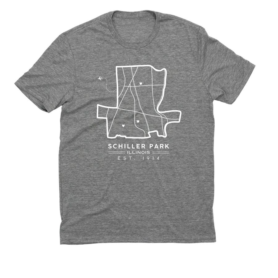 Heart of Schiller Park, a Aluminum Grey Allmade Eco Triblend Unisex Tee