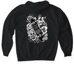 Equal Skill, Equal Risk, Equal Pay, a Black Gildan Softstyle Pullover Hoodie (back-view)