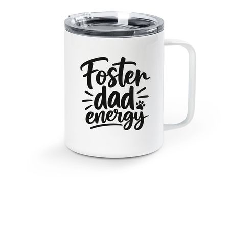 Foster Dad, a White Stainless Steel Travel Mug