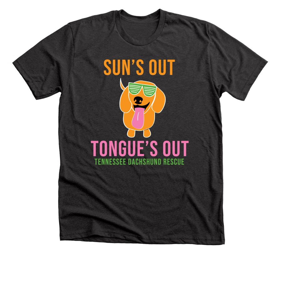 Sun?s Out Tongue's Out, a Dark Grey Heather Premium Unisex Tee
