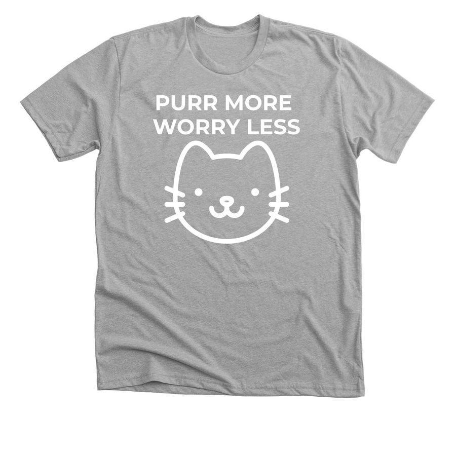 Purr More Worry Less, a Athletic Heather Premium Unisex Tee