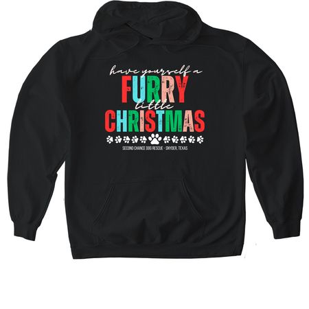 Have yourself a FURRY little Christmas!, a Black Gildan Softstyle Pullover Hoodie