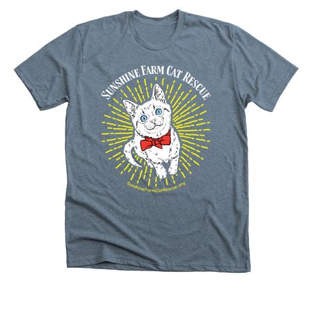 Sunshine Farm Cat Rescue, a Heather Slate Premium Unisex Tee
