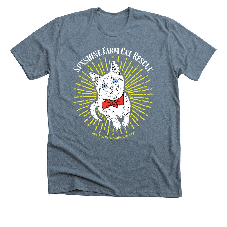 Sunshine Farm Cat Rescue, a Heather Slate Premium Unisex Tee