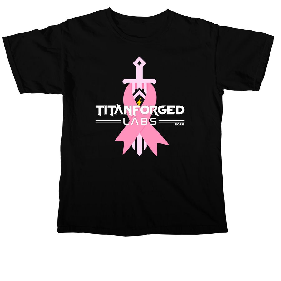 Titanforged Labs & Breast Cancer Fundraising, a Black Comfort Colors Unisex Tee
