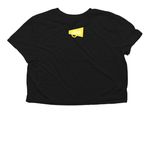 The Summer Cheerleader, a Black Women?s Flowy Cropped Tee (back-view)