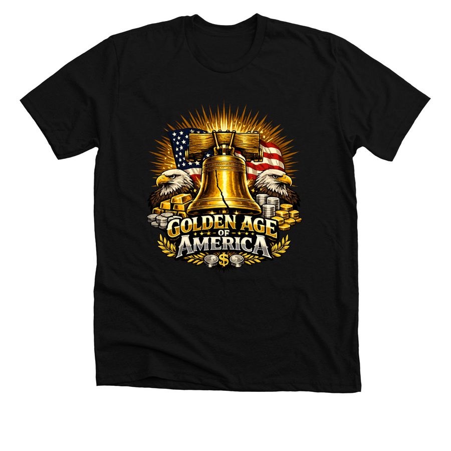 Golden Age of America, a Solid Black Blend Premium Unisex Tee