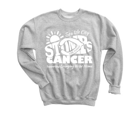 STOMP 2026 Apparel ? White Logo, a Sport Grey Youth Crewneck Sweatshirt