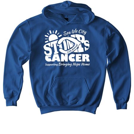 STOMP 2026 Apparel ? White Logo, a Royal Softstyle Youth Pullover Hoodie