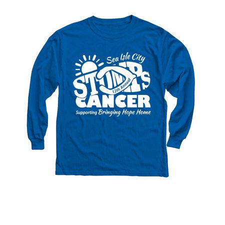 STOMP 2026 Apparel ? White Logo, a Royal Youth Long Sleeve Tee