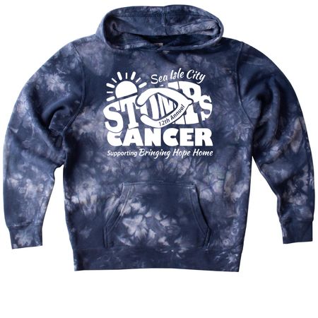 STOMP 2026 Apparel ? White Logo, a Navy Youth Tie Dye Pullover Hoodie