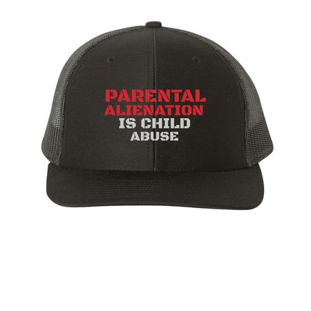 Stop Parental Alienation, a Black Printed Snapback Trucker Cap