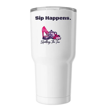 Sip Happens!, a White Insulated Tumbler