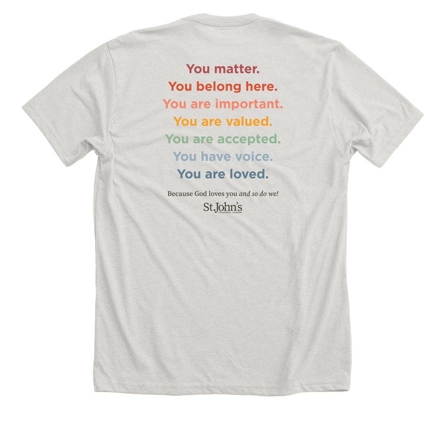 You matter., a Heather Cement Premium Unisex Tee (back-view)