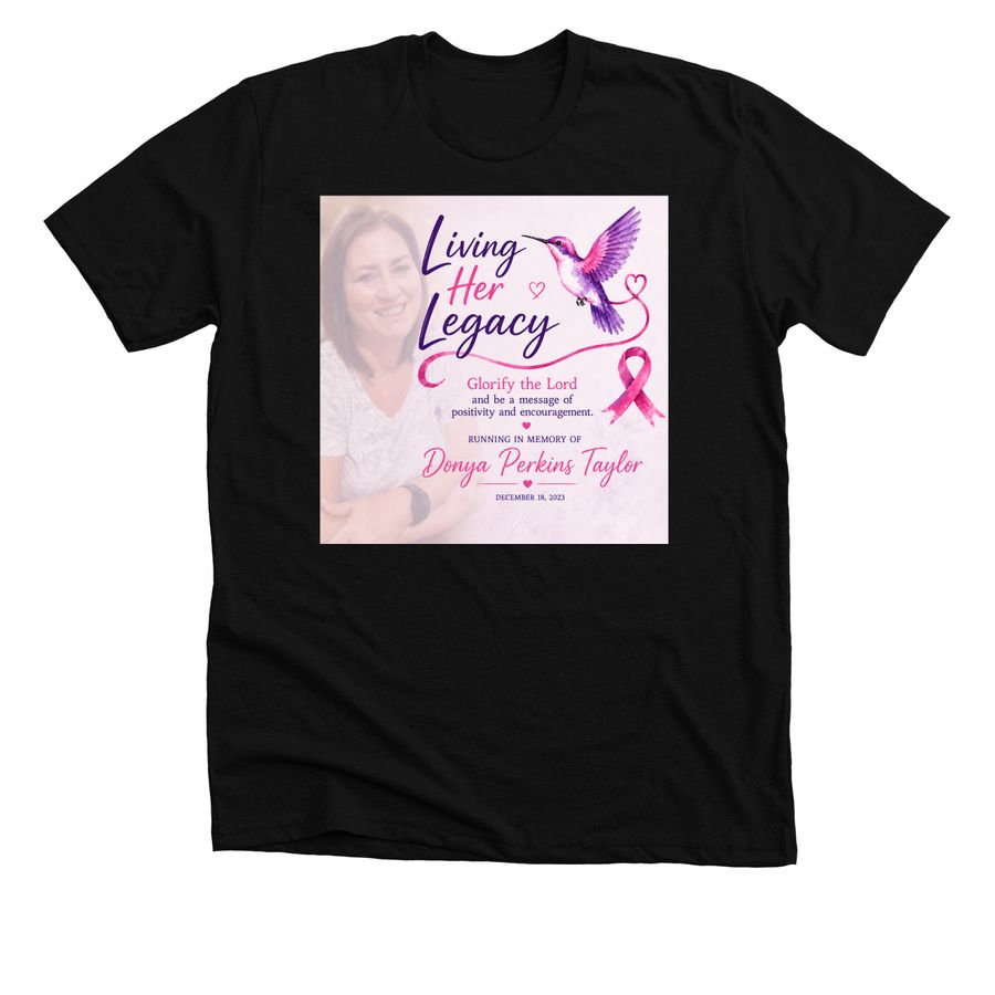 Glorify the Lord ? Living Her Legacy, a Solid Black Blend Premium Unisex Tee