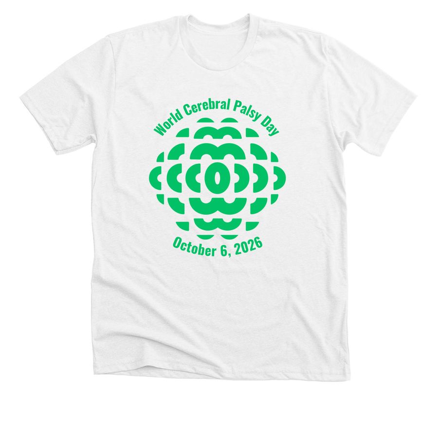 2026 World CP Day T-Shirt ? White Single Logo, a Solid White Blend Premium Unisex Tee