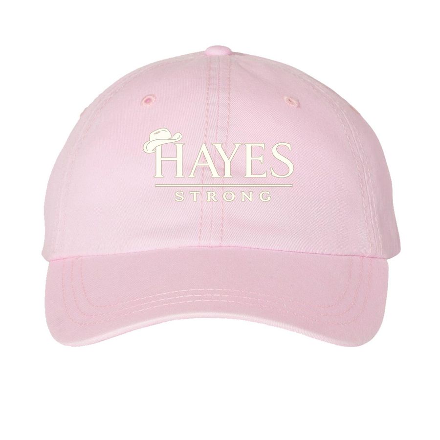 Hayes Strong Hats, a Pink Printed Pigment Dye Baseball Cap