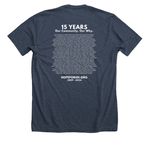 15th Anniversary Hope for HH (Adult), a Heather Midnight Navy Premium Unisex Tee (back-view)