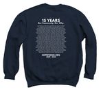 15th Anniversary Hope for HH (Adult), a Navy Crewneck Sweatshirt (back-view)