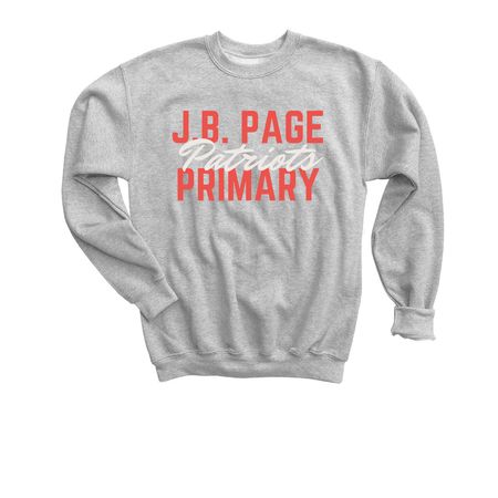 Page Primary Classic Collection - Red Logo, a Sport Grey Youth Crewneck Sweatshirt