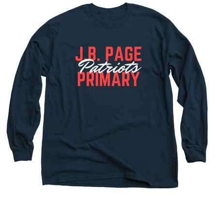 Page Primary Classic Collection - Red Logo, a Navy Classic Long Sleeve Tee