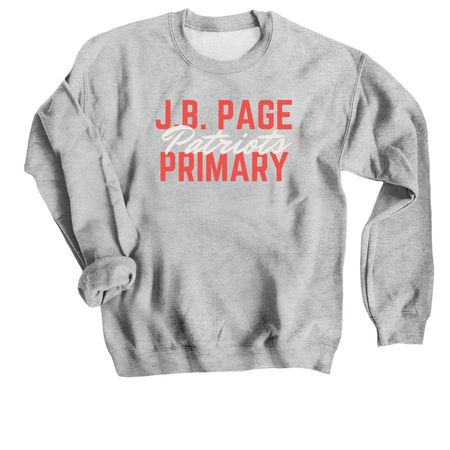 Page Primary Classic Collection - Red Logo, a Sport Grey Crewneck Sweatshirt