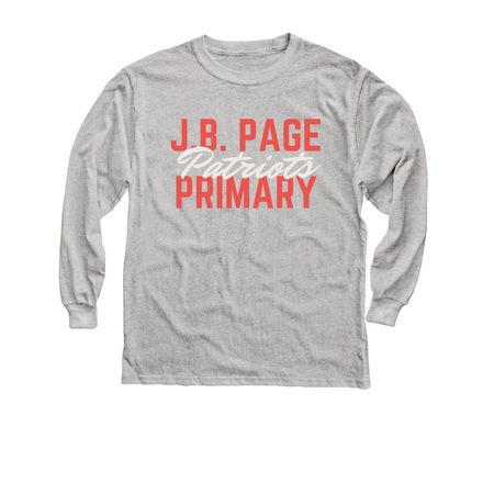 Page Primary Classic Collection - Red Logo, a Sport Grey Youth Long Sleeve Tee