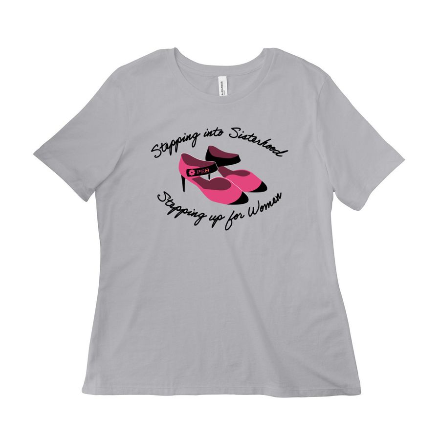 2026-2027 P.E.O. NY Swag, a Solid Athletic Grey Women?s Relaxed Cotton Tee