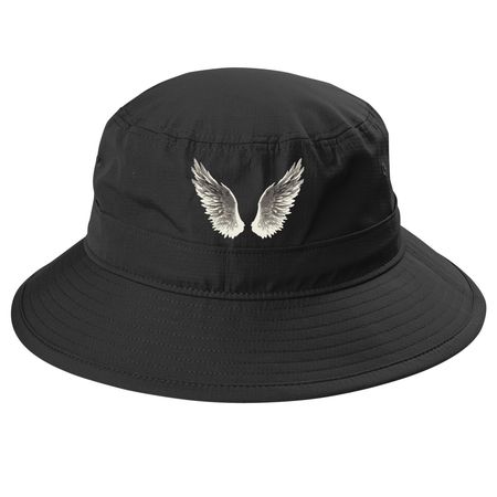 Angel wings Hats, a Black Printed UV Bucket Hat