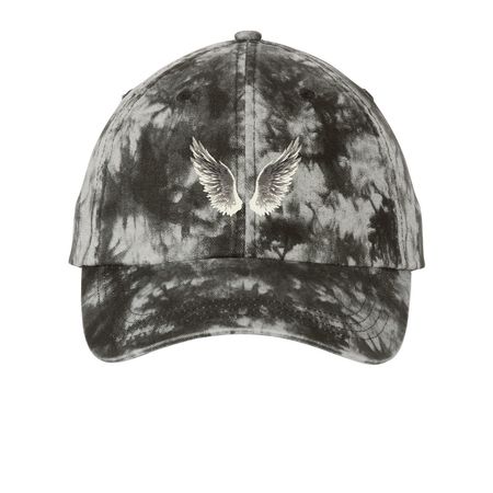Angel wings Hats, a Black Printed Tie Dye Baseball Hat