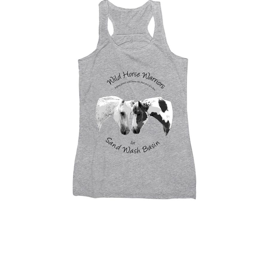 Wild Horse Warriors for Sand Wash Basin, a Athletic Heather Women's Racerback