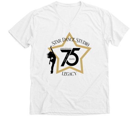 Star Dance Studio Official Merchandise 2025, a Solid White Blend Premium V-Neck Tee