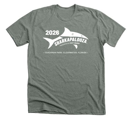 2026 Sharkapalooza Signature Logo Tee, a Deep Heather Premium Unisex Tee
